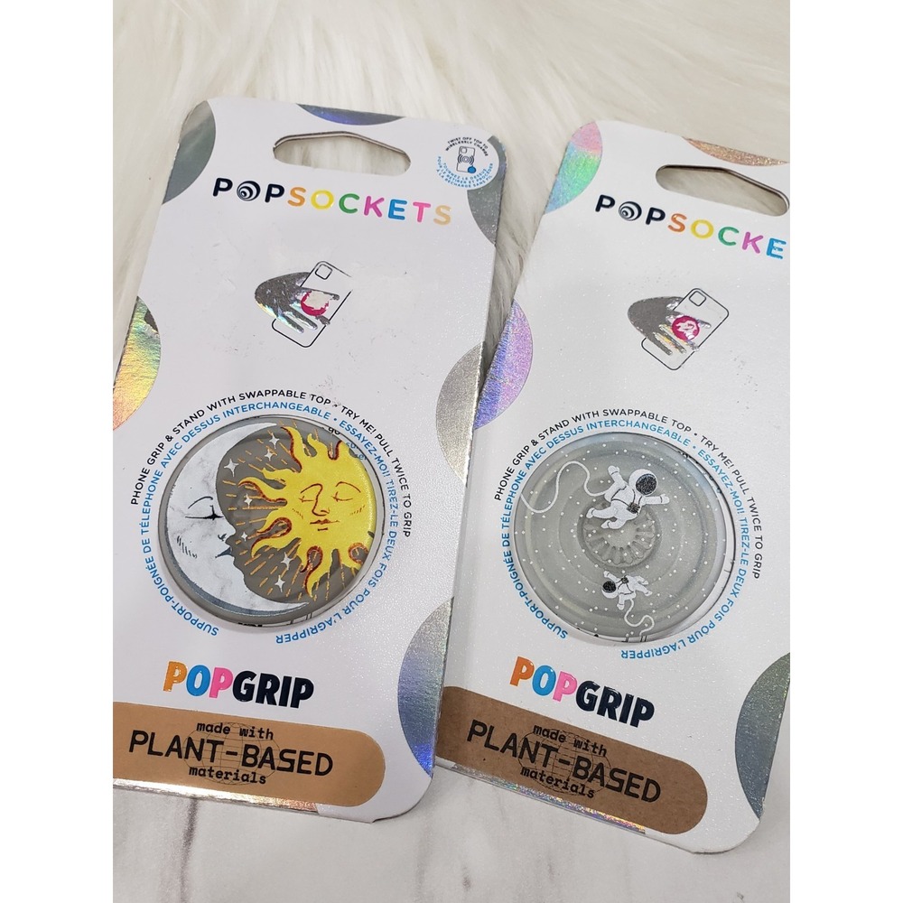 LOT 2 PopSockets Cell Phone Grip celestial astronaut sun moon galaxy space‎